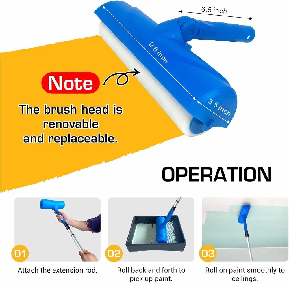 10 Inch Ceiling Paint Roller with Shield Roller and Shield with Adjustable