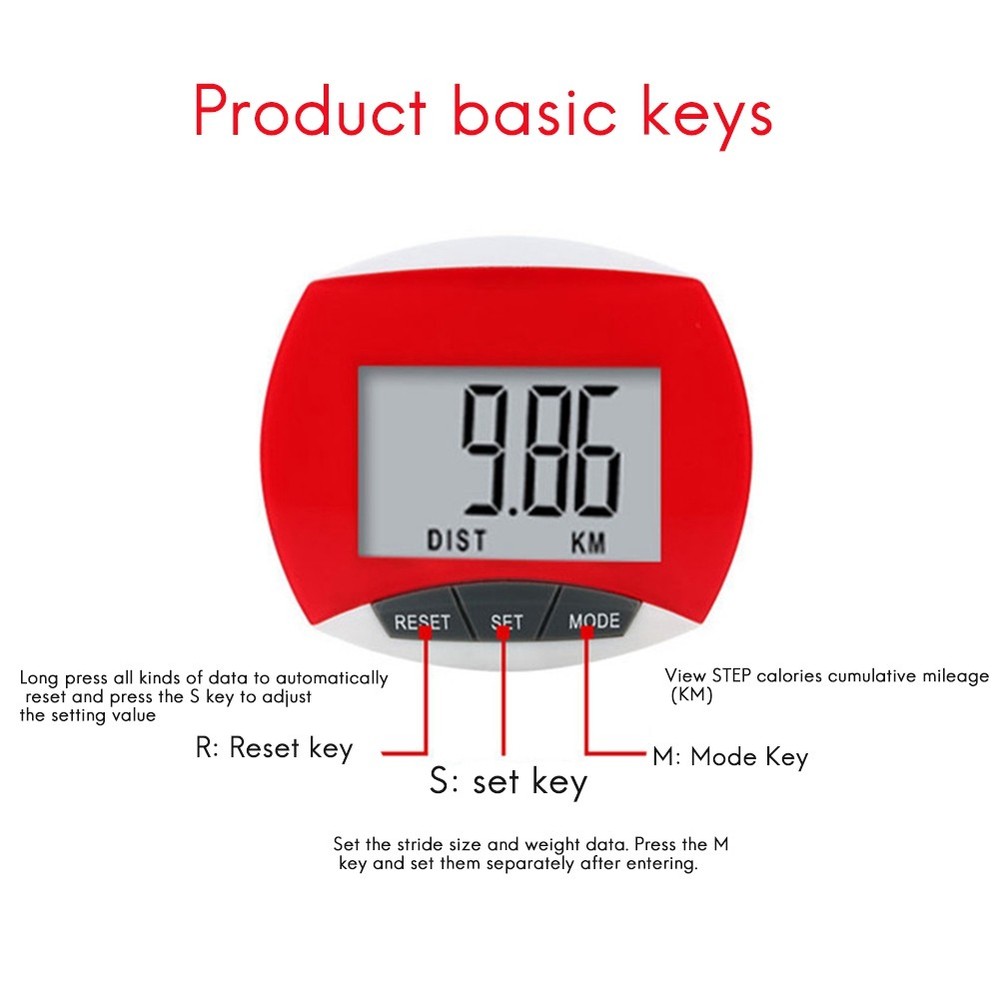 Pedometer for Walking Electronic Accurate Step Tracker for Walking Running D1T2