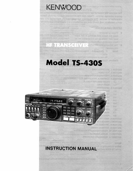 KENWOOD TS-430S INSTRUCTION MANUAL