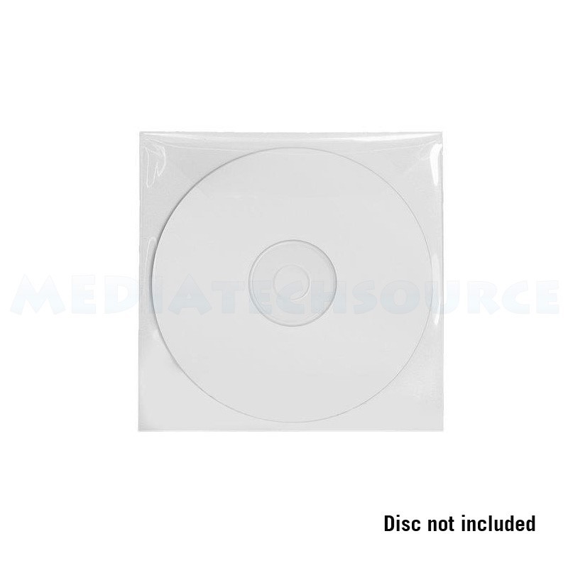 100 CPP Clear Plastic Sleeve Bag Envelope with Flap For CD DVD Disc Thin 50µ