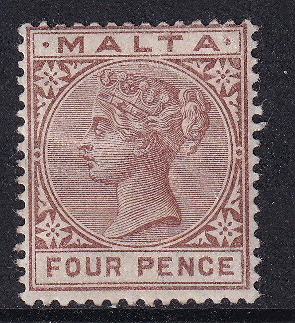 Malta QV 1885 4d brown - SG27 - mounted mint
