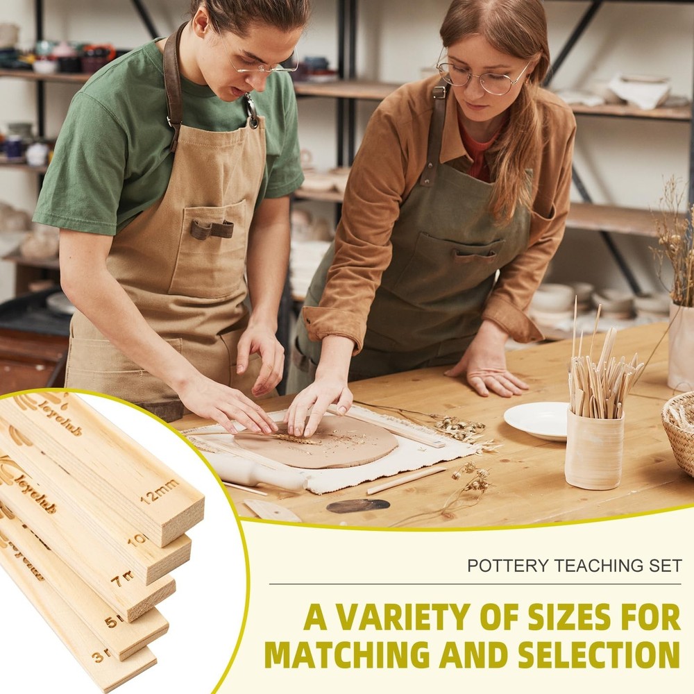 Pottery Rolling pin Guides, Clay Tools, 5-Size Mud Stick Guide for Precise Cl...