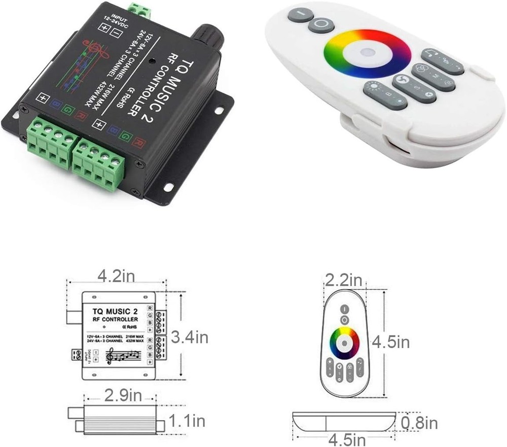 Remote Controlled RGB Music Light Strip Controller