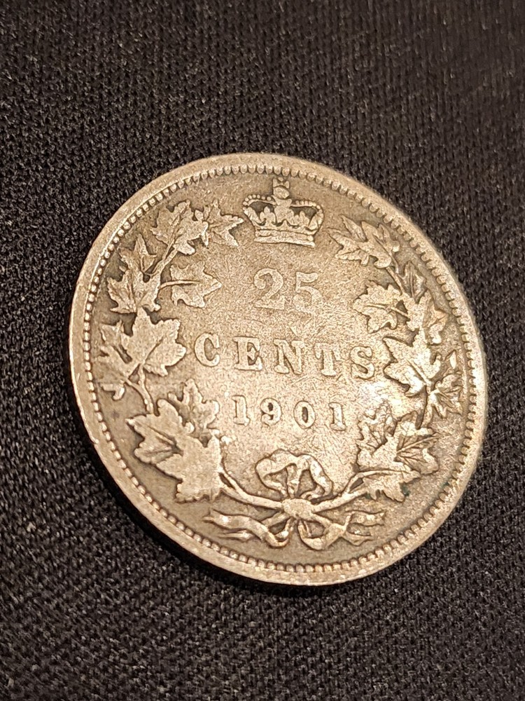 1901 Canada 25 Cents Silver Coin