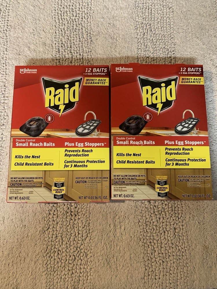 New Raid Small Roach Baits And Egg Killer 24 Baits And 6 Egg Stoppers