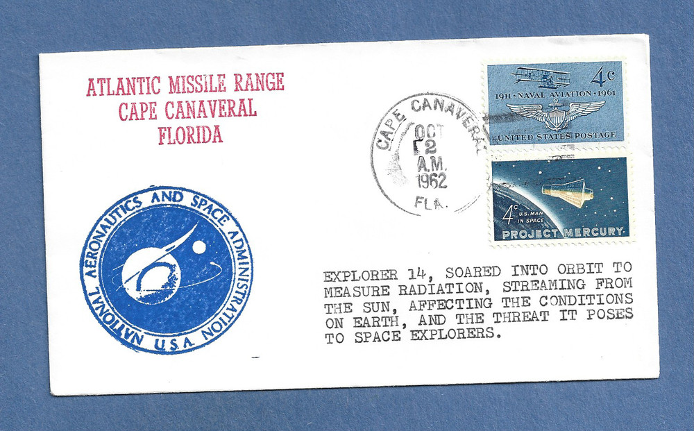 EXPLORER 14 LAUNCH OCT 2,1962 CAPE SPACE COVER NASA