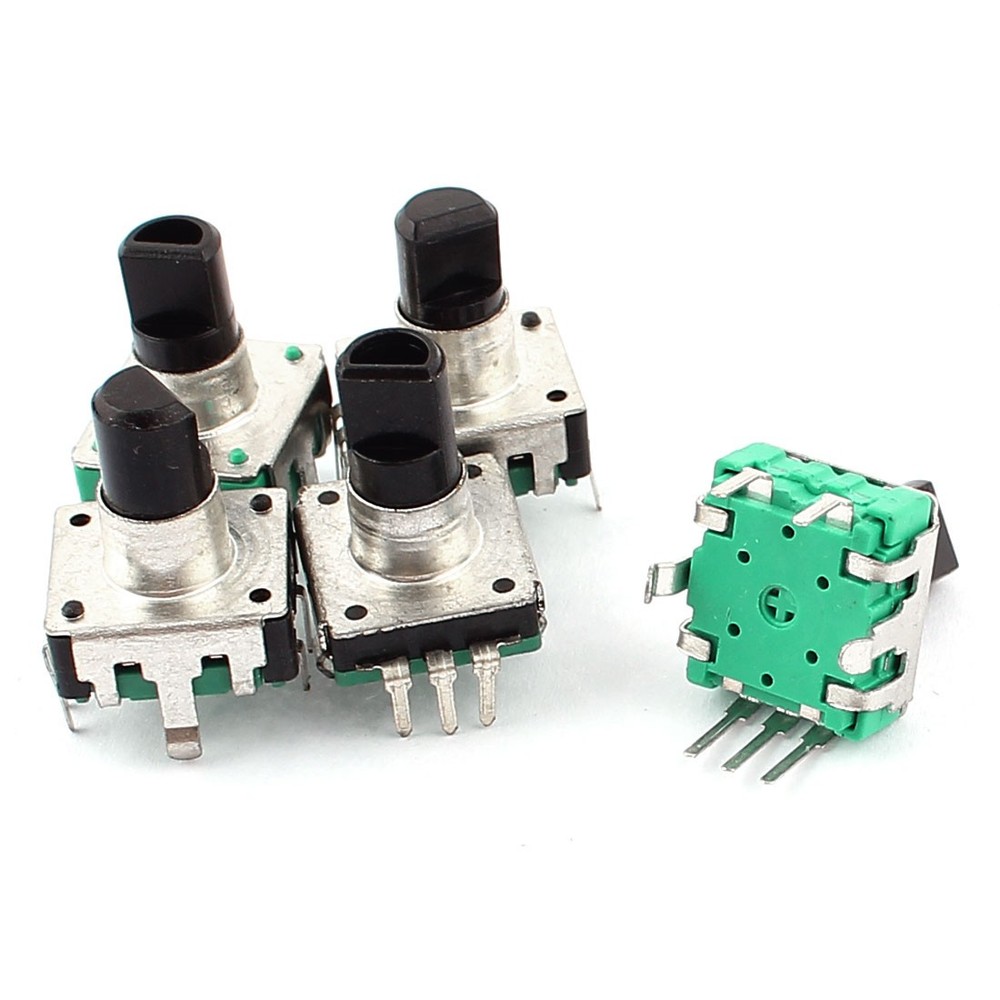 5pcs 5mm Black Rotary Encoder Push Button Switch Electronic Components