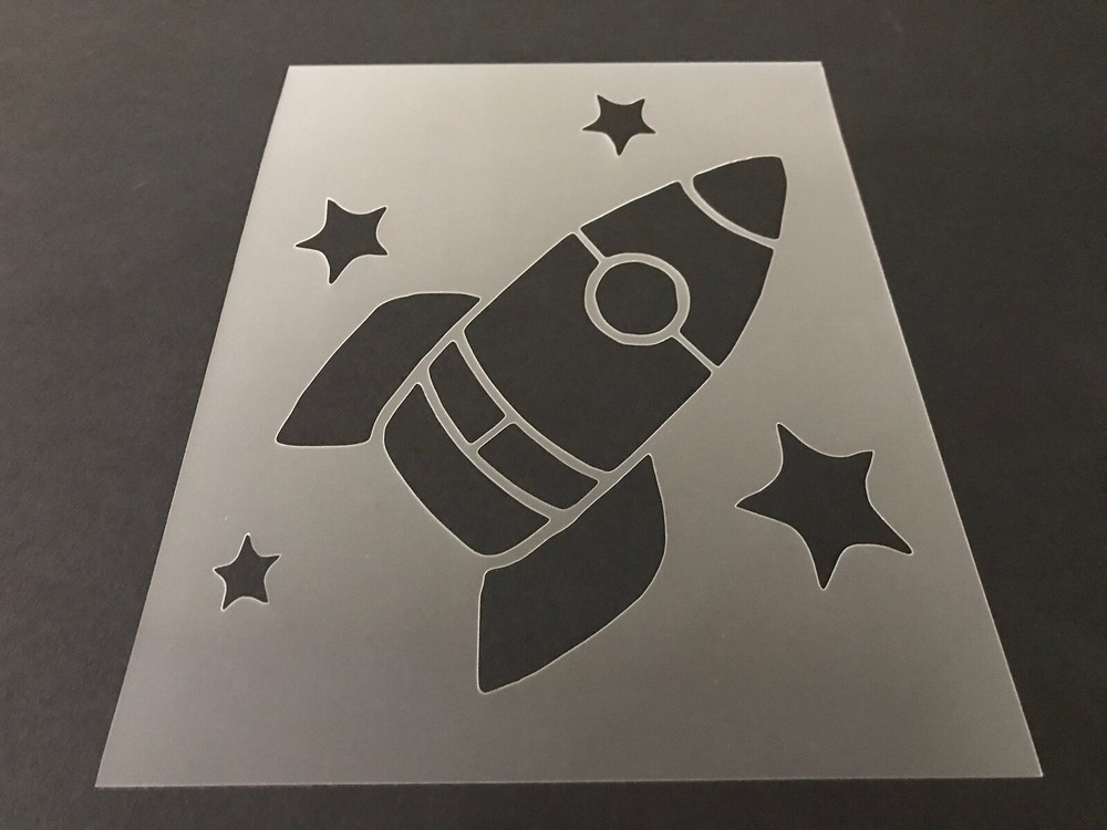 Rocket #2 Stencil 10mm or 7mm Thick, Rocket-ship, Jet, Air Force, Army, Space