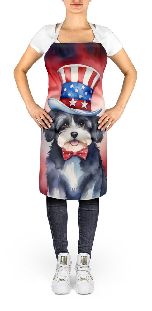 Havanese Black/White Patriotic American Apron
