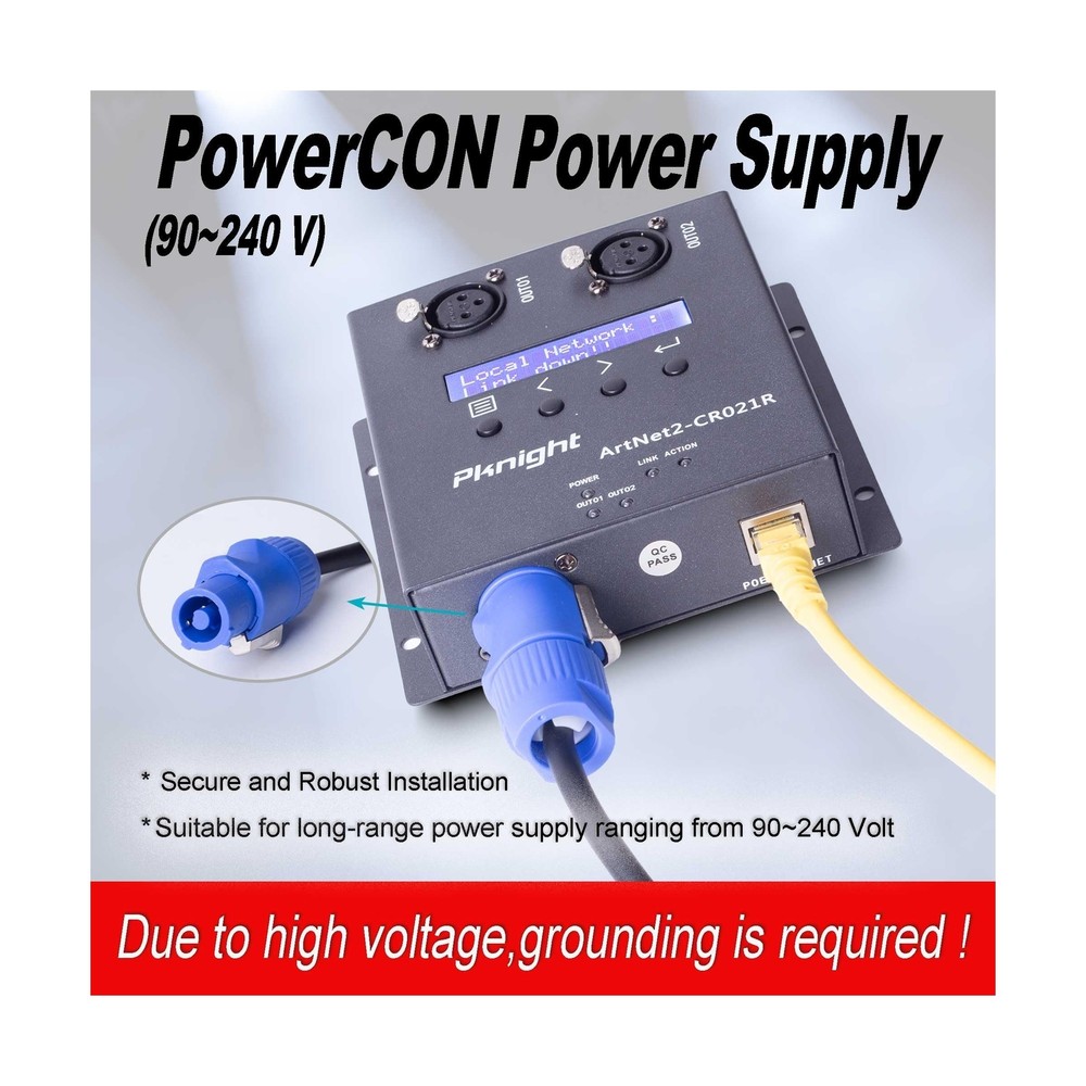 ArtNet DMX 1024 Ethernet Lighting Controller Interface，2 Universe/Truss M