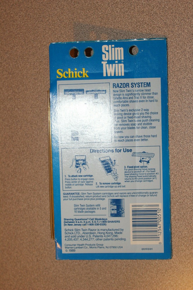 Vintage NOS Schick Slim Twin Plus Razor System