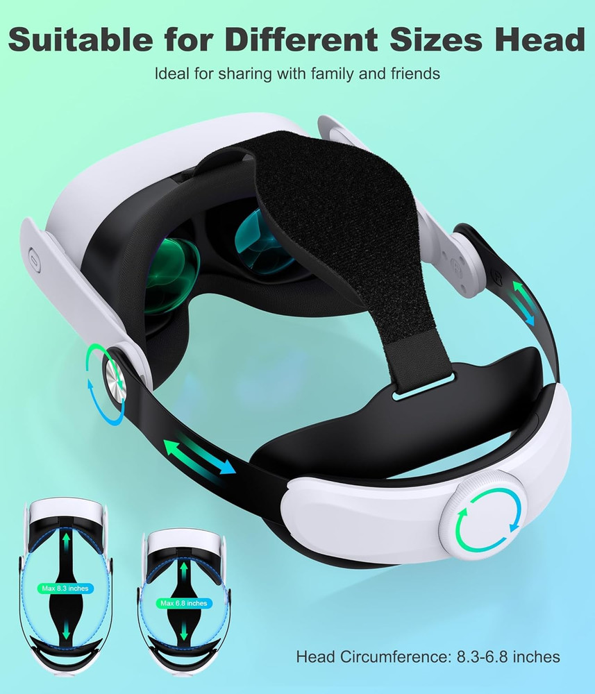 Head Strap for Meta Quest 3S/Quest 3/Quest 2, Adjustable Elite Strap Replacement