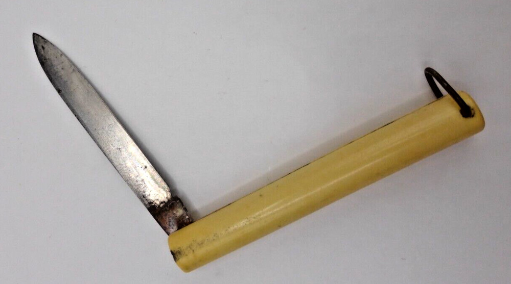 Vintage Folding Knife 2 1/2" Yellow Bakelite (?)