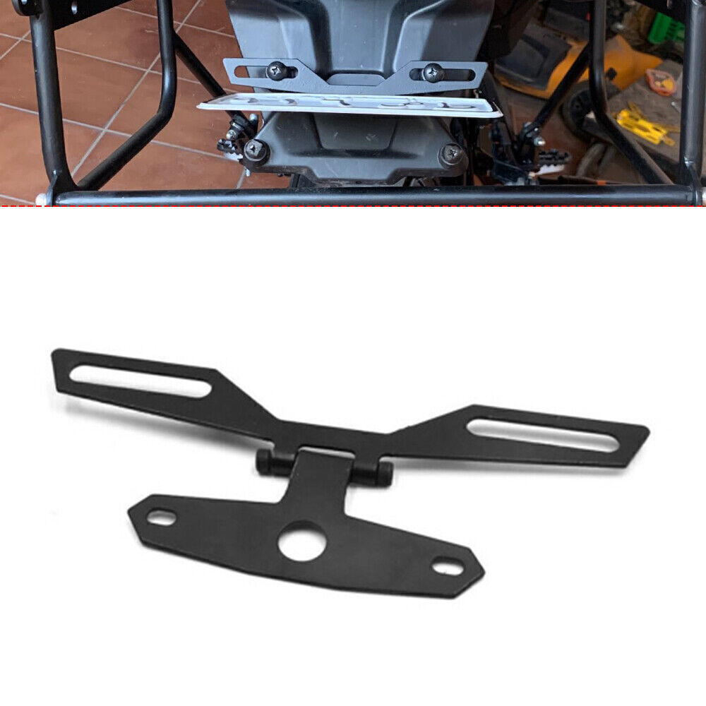 Motorcycle Adjustable Folding License Plate Bracket Stand Tag Tail Light Holder