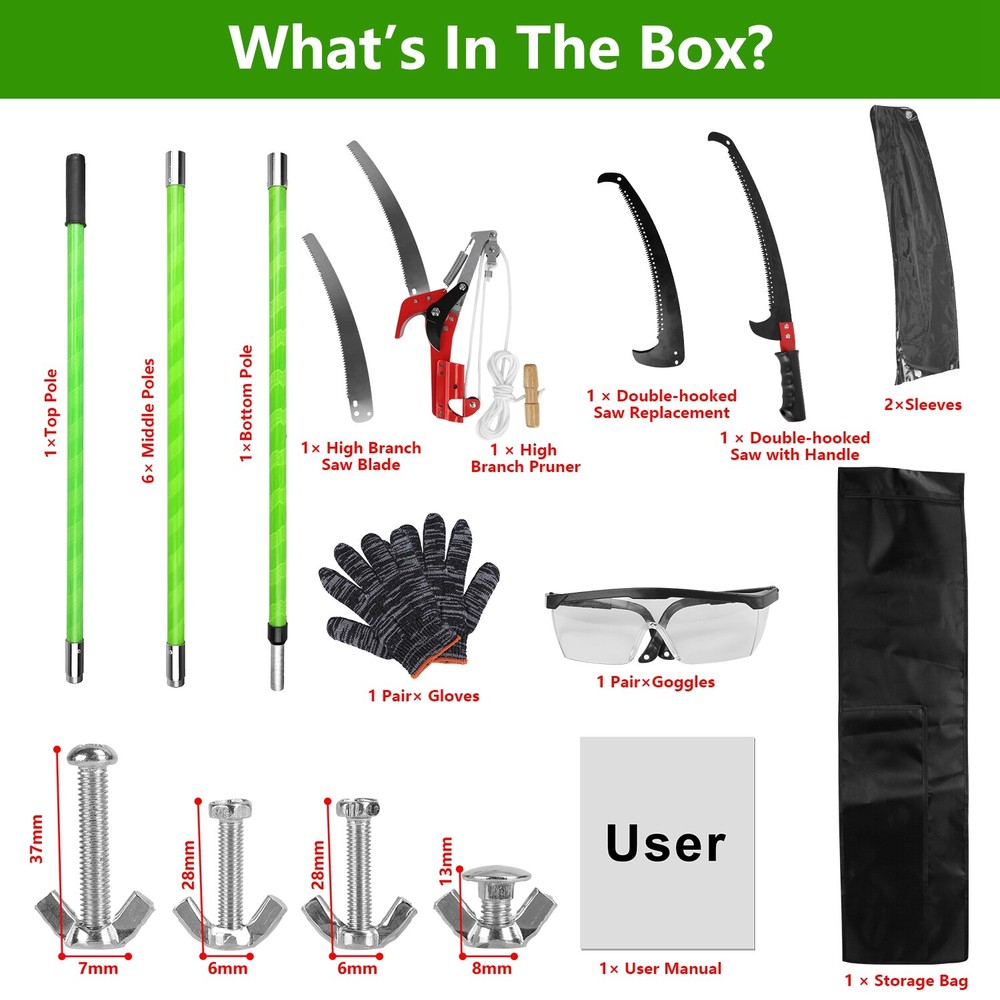 Pole Saw for Tree Trimming,Extendable Tree Pruner w/ Sharp Blade for High Branch