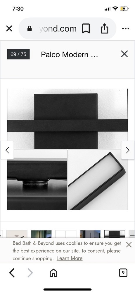 Jonathan Y Palco Black Wall Sconce 49.5”