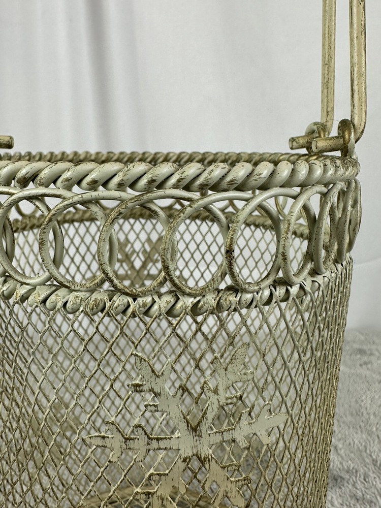 Decorative Metal Basket Snowflake Design