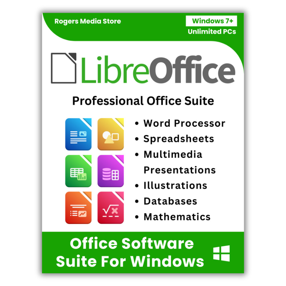 LibreOffice Software Suite for Windows ~ Word Process, Home Student Business CD