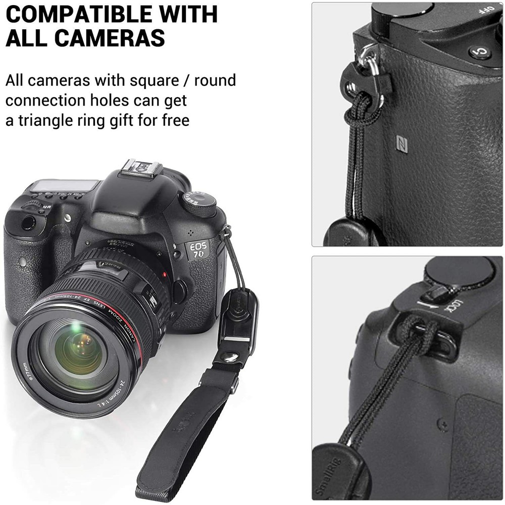 SmallRig Camera Wrist Strap with 2 Quick Release Clips for DSLR/SLR Camera