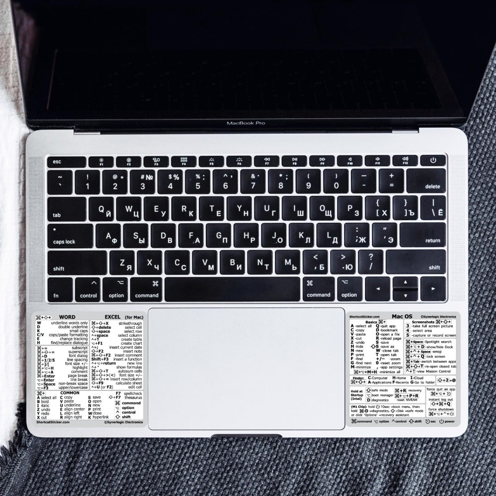 SYNERLOGIC Mac OS (M/Intel) + Word/Excel (for Mac) Quick Reference Keyboard