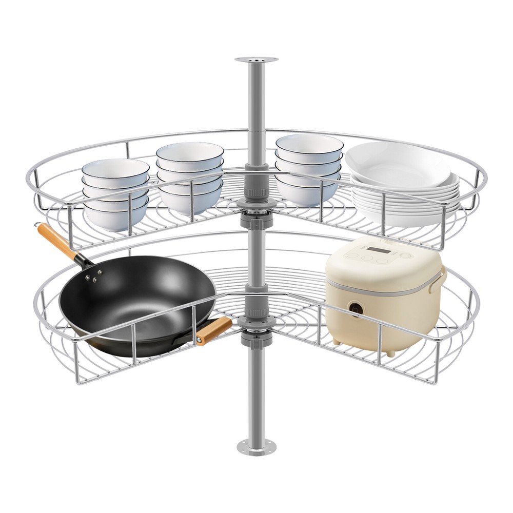 2-Tier Adjustable Corner Cabinet?Organizer Versatile Corner Cabinet Organizer