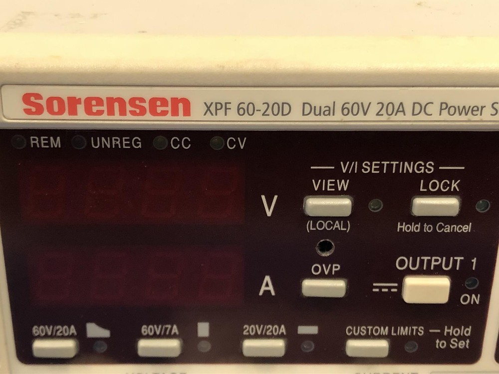 SORENSON XPF 60-20D Two Channel DC Power Supply