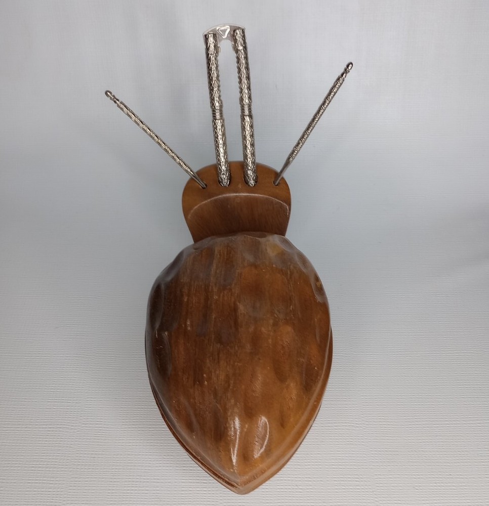 Walnut Shaped Nut Set Bowl, Picks, And Cracker VTG