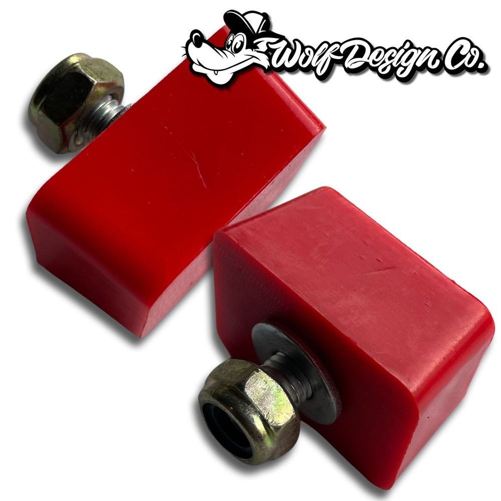 Bump Stop Universal Square Red Polyurethane Front Arm Or Rear C-Notch Pair
