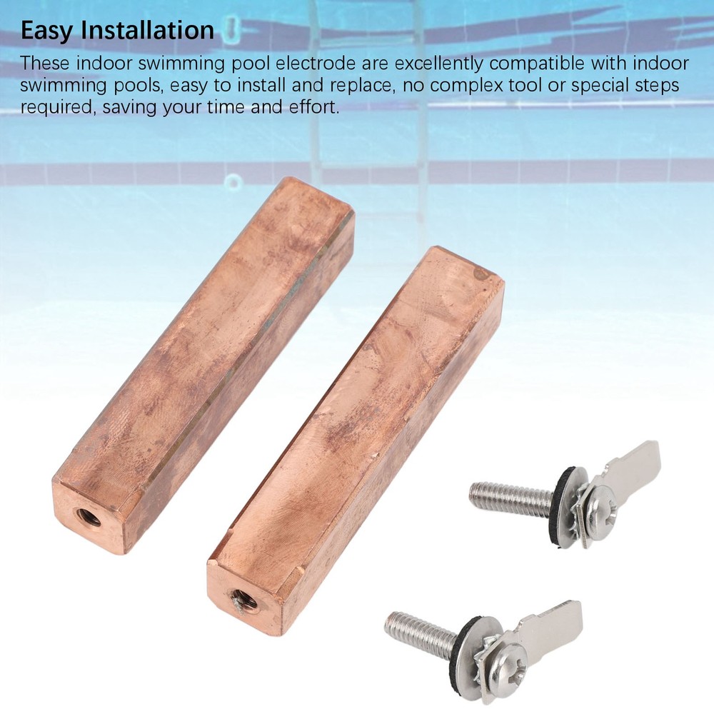 2 Sets Efficient Swimming Pool Copper Electrodes Replacement For