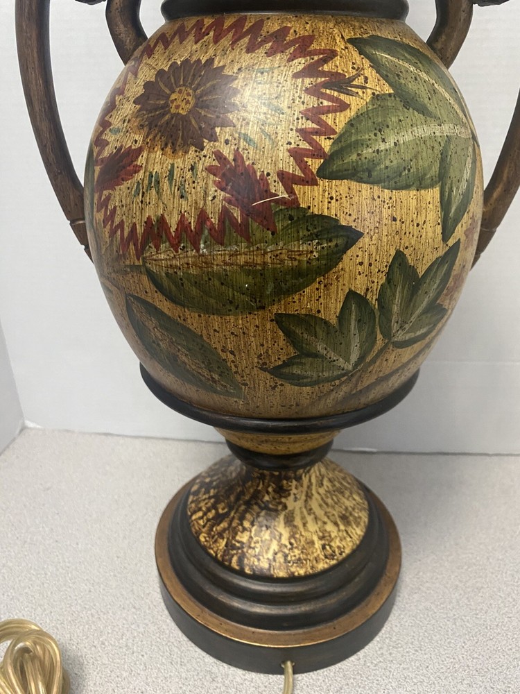 Painted Floral Urn Lamp