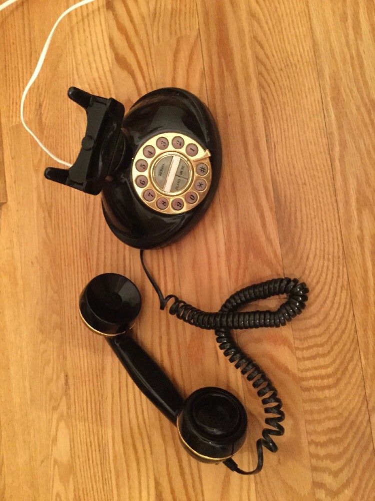 Vintage Looking Black Push Button Desk Telephone