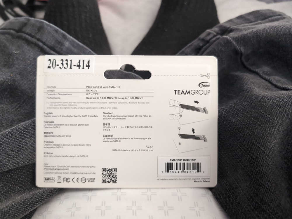Team group MP33 SSD PCIe Gen3x4 M.2 128GB