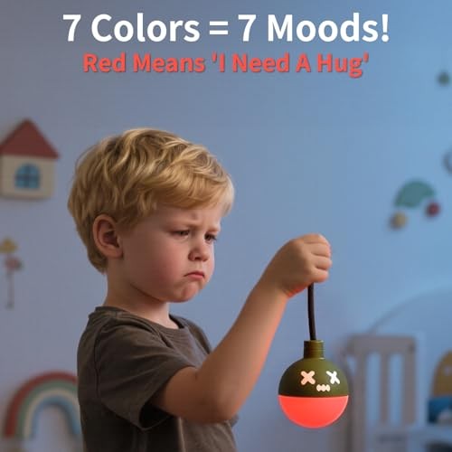 Pull-String Cute Night Light, 7 Color Changing, 30-Min Auto Off, USB-C Green