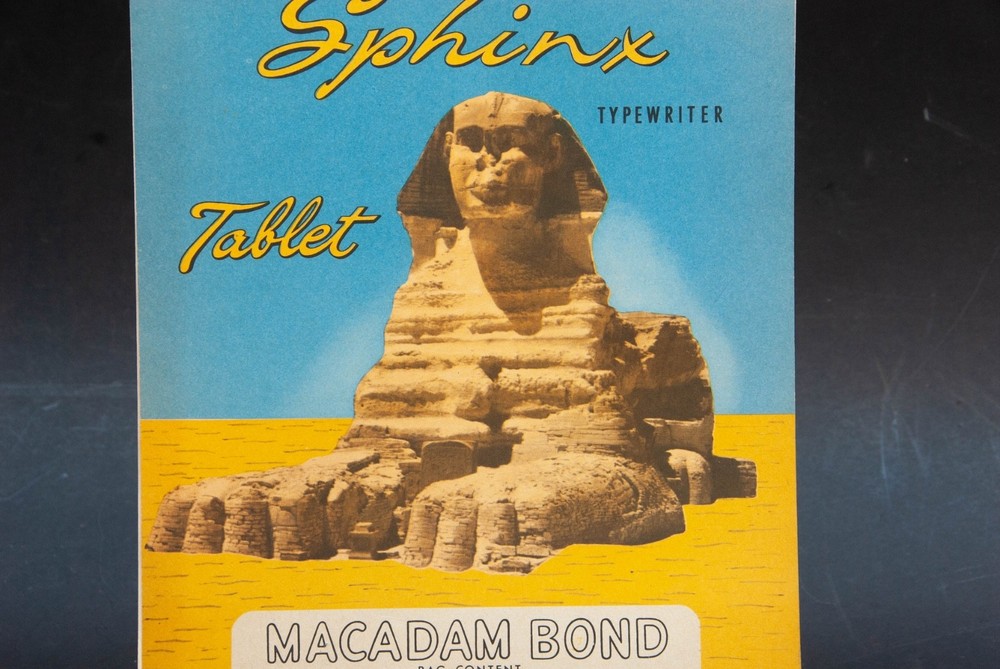 Old SPHINX Typewriter Tablet Paper, MACADAM BOND Rag Content , 100 Sheets NOS!!