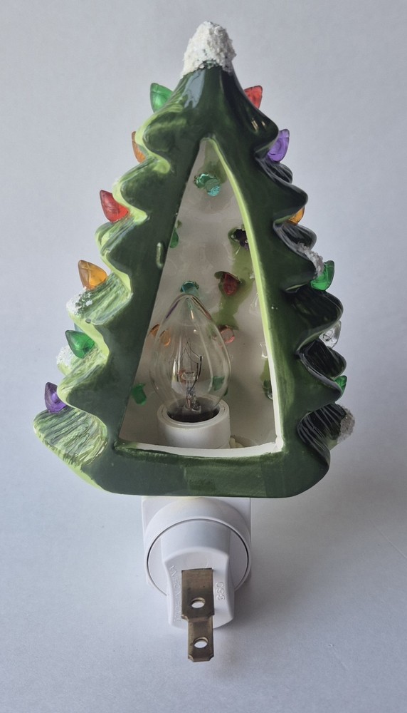 Ceramic Christmas Tree Night Light Peg Lights Mini version of Vintage Classic