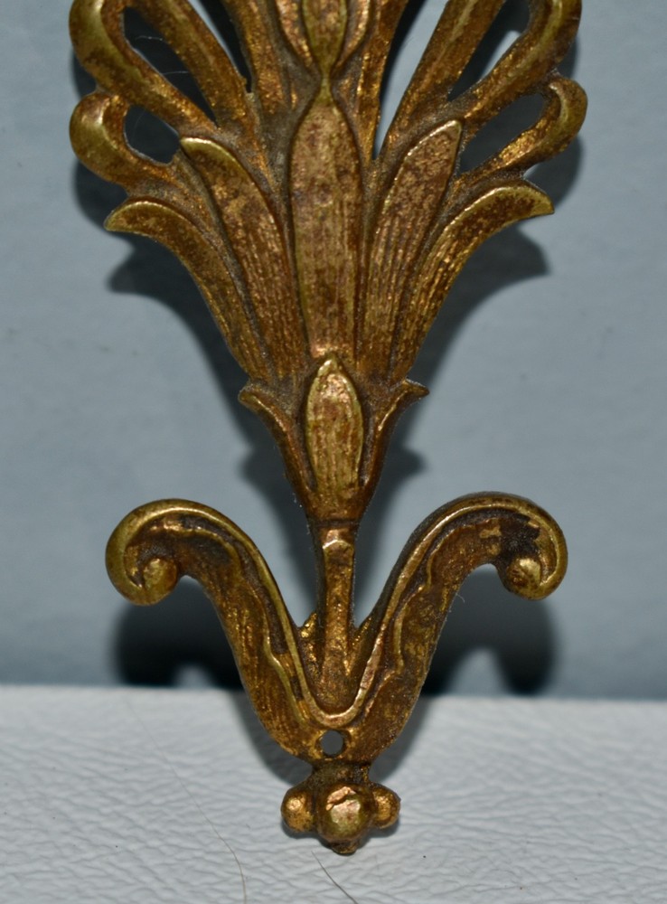 Antique Decorative French Style Brass Ormolu Leaf Design