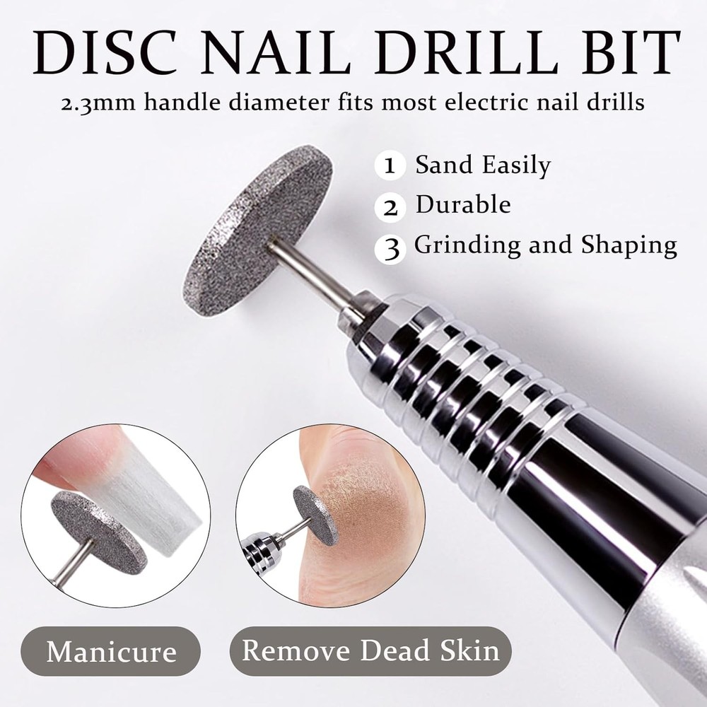 2Pcs Sanding Disc Nail Drill Bits Cuticle Bit Suitable for Most...