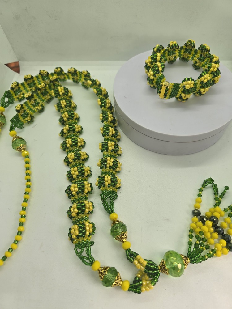 Set de collar e idde orisha Orula Deluxe Tejido