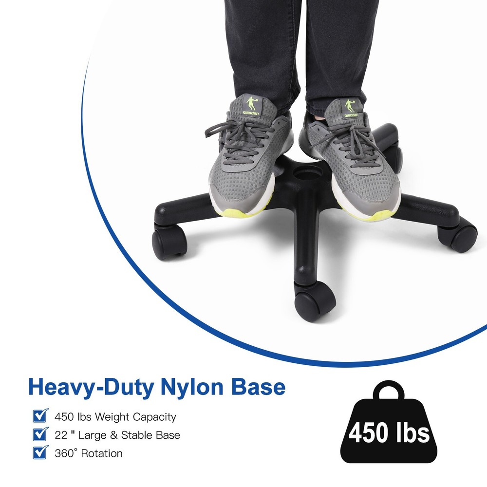 JMU Rolling Round Stool Heavy Duty Height Adjustable for Medical MS02 Black