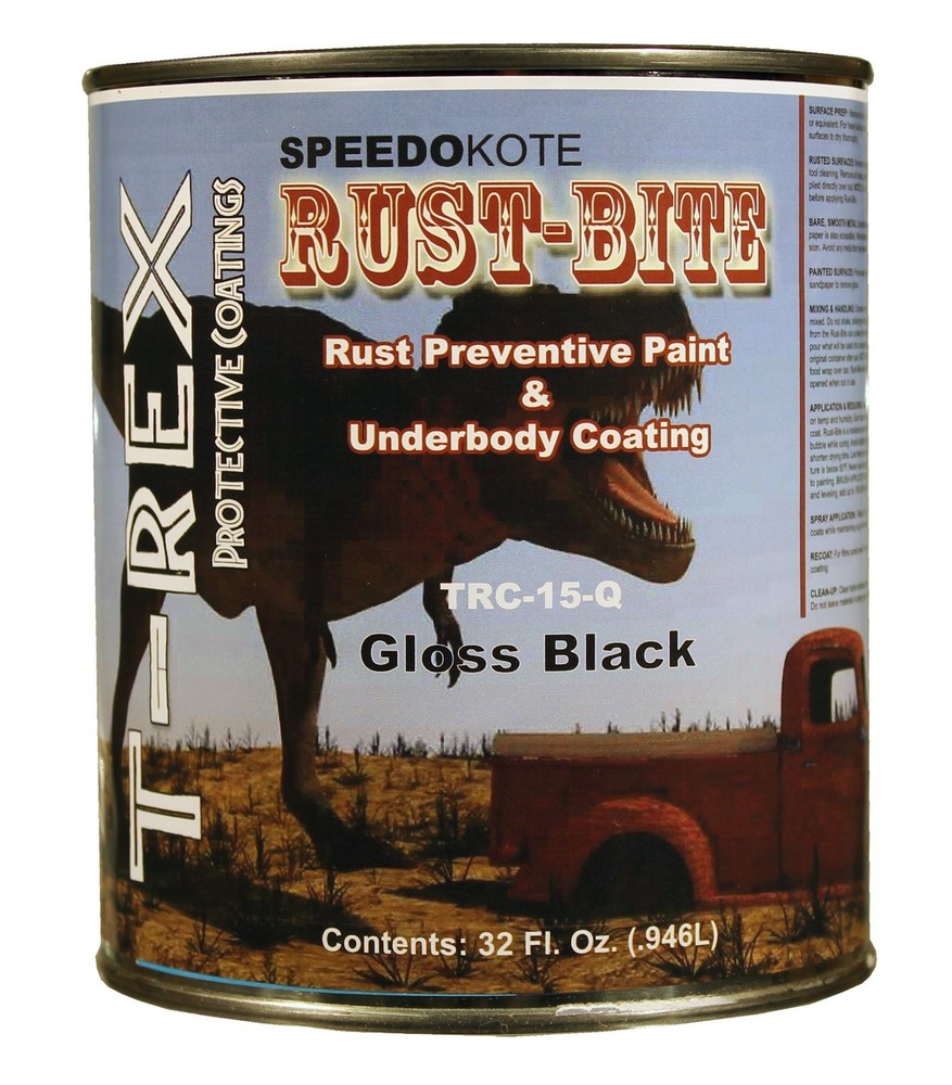 Paint over Rust with Underbody Gloss Black Paint, Quart, TRC-15-Q, RUST-BITE