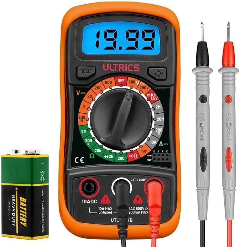 Multi-Functional Digital Multimeter - Backlit LCD for Easy Readings in Any Light