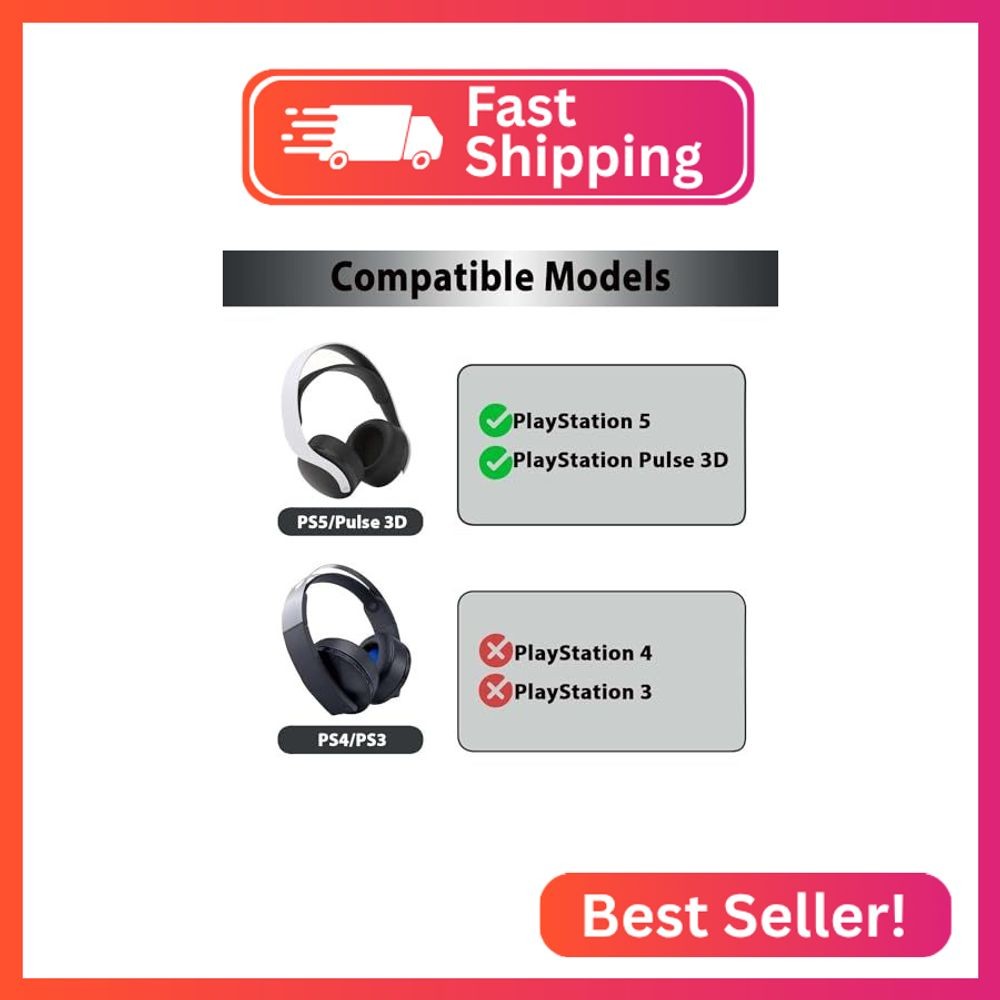 Pulse 3D Replacement Ear Pads Cooling Gel, PS5 Headset Replacement Ear Pads for