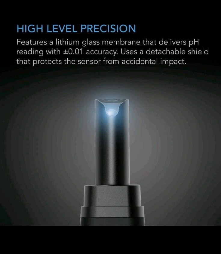 Replacement Sensor Probe for Digital pH Meter PRO Kit with ±0.01 pH Accuracy