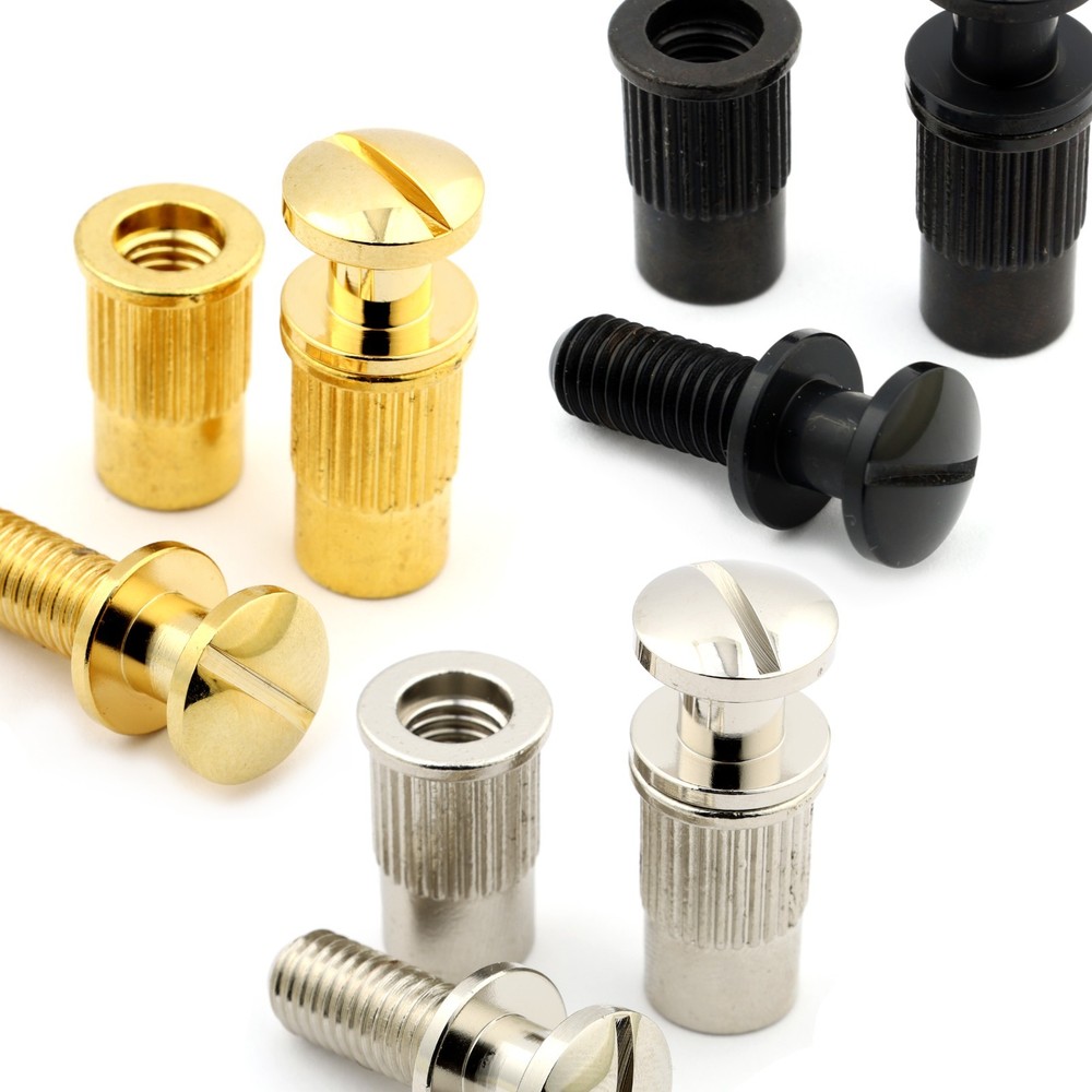 Tailpiece/Wraparound Bridge Mounting Posts Studs, Metric M8 Thread, 12mm Anchors