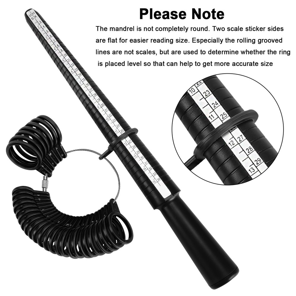 Accmor Ring Size Measuring Black Mandrel, Guage, Blet, Blet