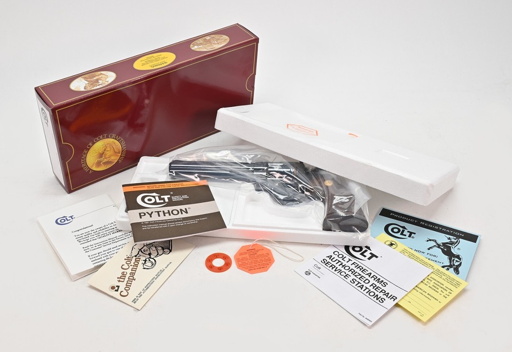 Colt Python 1985-1989 6-8 Inch 150 Yr Anniversary Maroon Box Plus