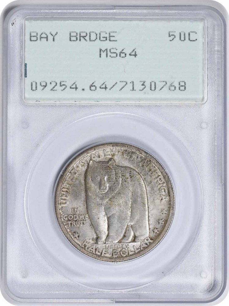 1936-S Bay Bridge Commemorative Silver Half MS64 PCGS