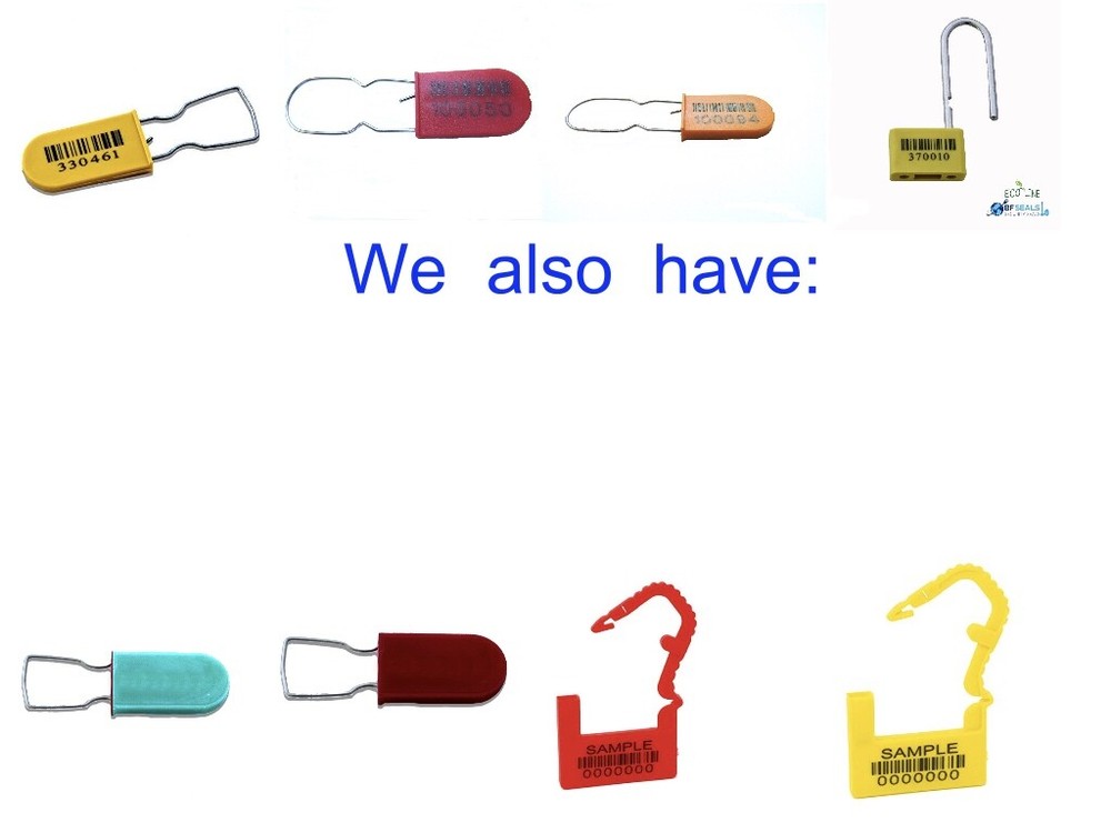 Plastic Security Seals PADLOCK A, Numbered - Barcode, 500 pcs, YELLOW color BFS