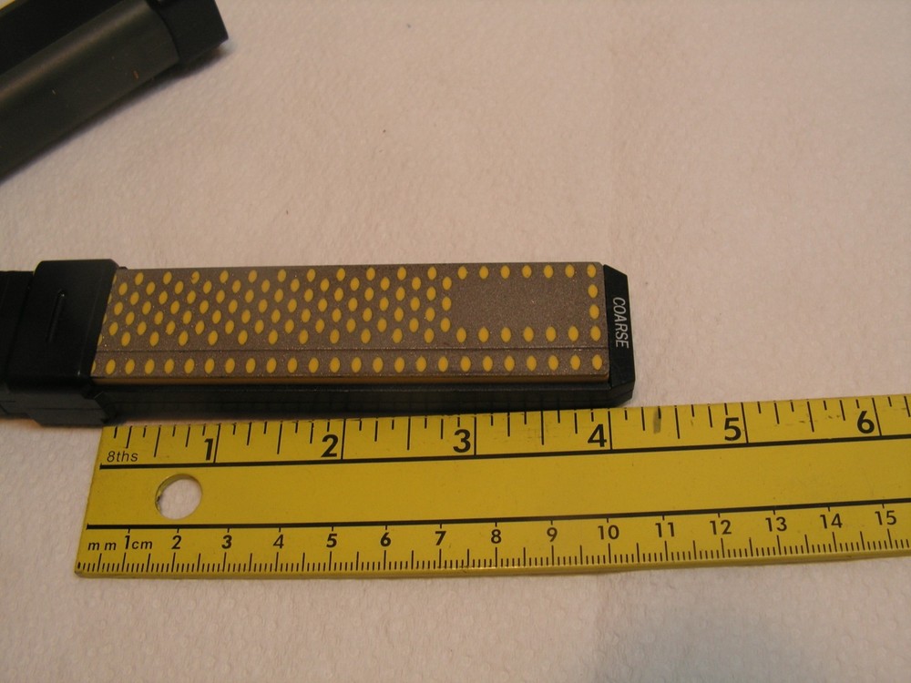 Smith's 4-Inch FINE & COARSE Diamond Combo Sharpening Stones Case & Handle