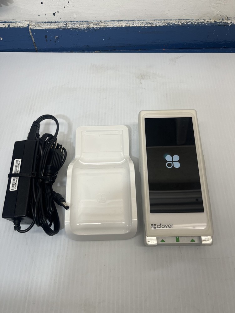 Clover Flex 3 Handheld POS System + Wireless Cradle  + Charger Adapter